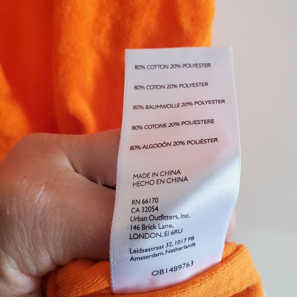 Urban Outfitters Halter Tied Mini Terry Towel Orange Retro Style Dress Size L - Picture 5 of 10